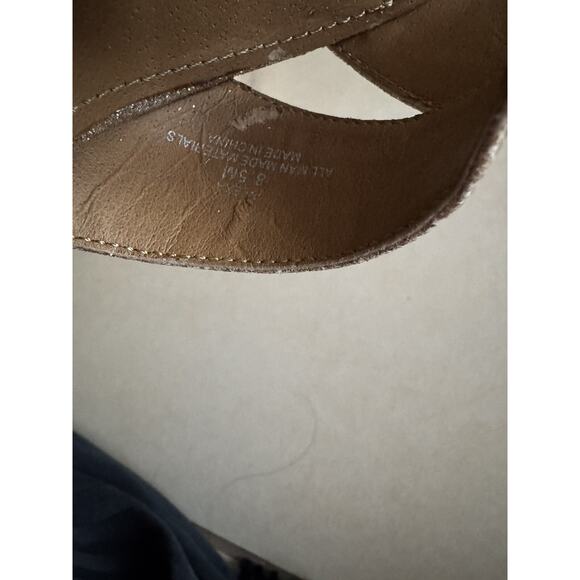 Steve Madden Gold Glitter sparkly Open toe heel pumps size 8.5 - Picture 7 of 8